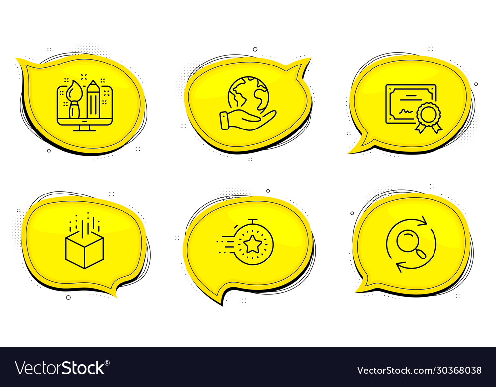 Timer search and augmented reality icons set vector image Timer search and augmented reality icons set