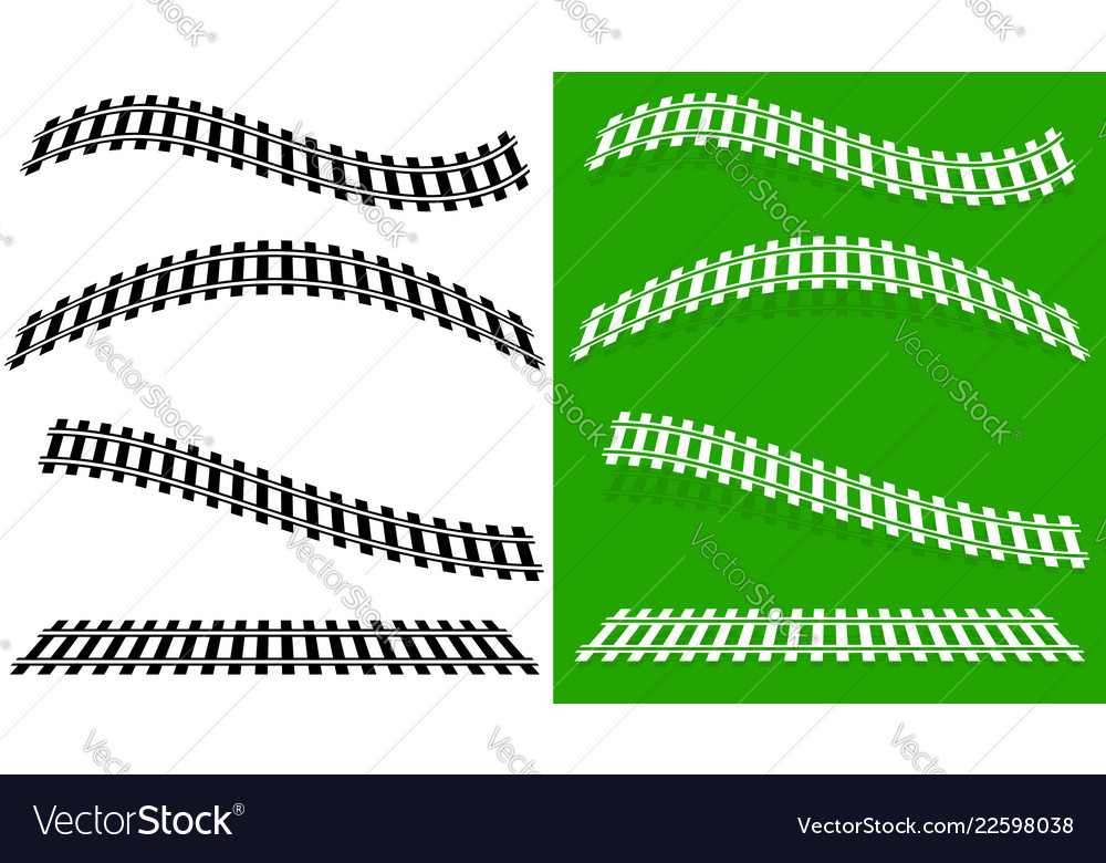 W railway track rail road silhouette Royalty Free Vector