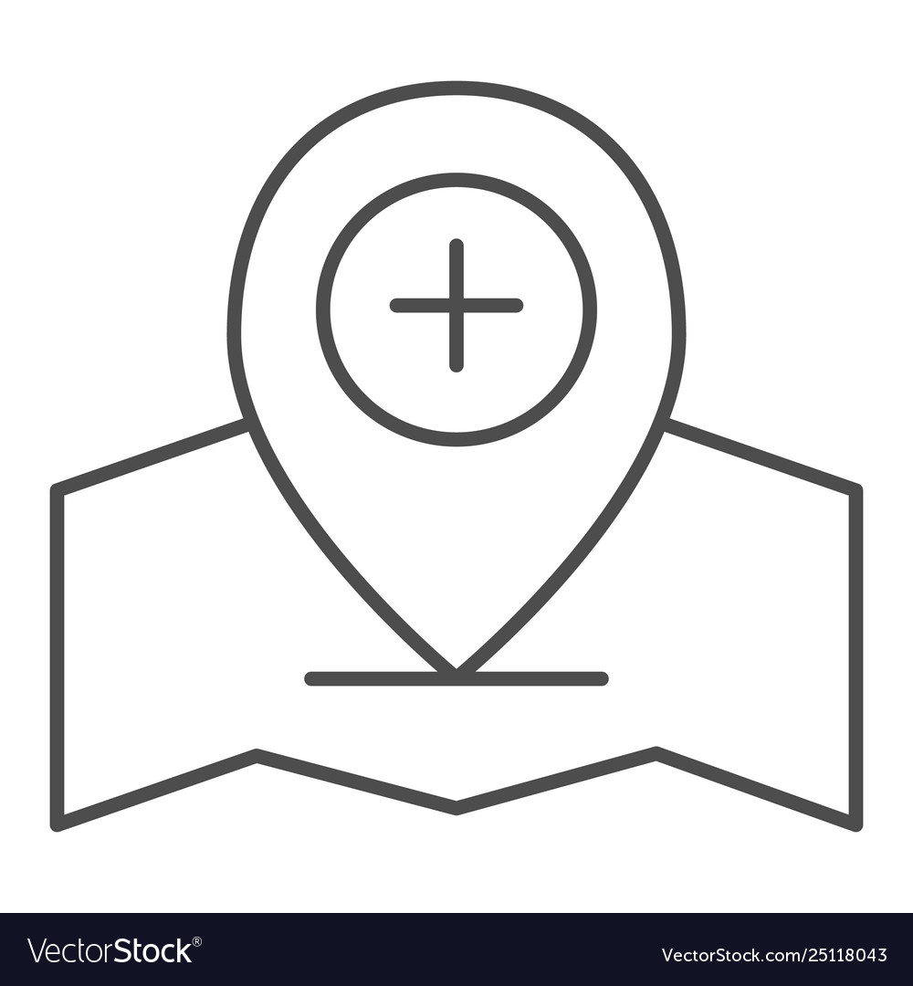 Add location pin thin line icon gps