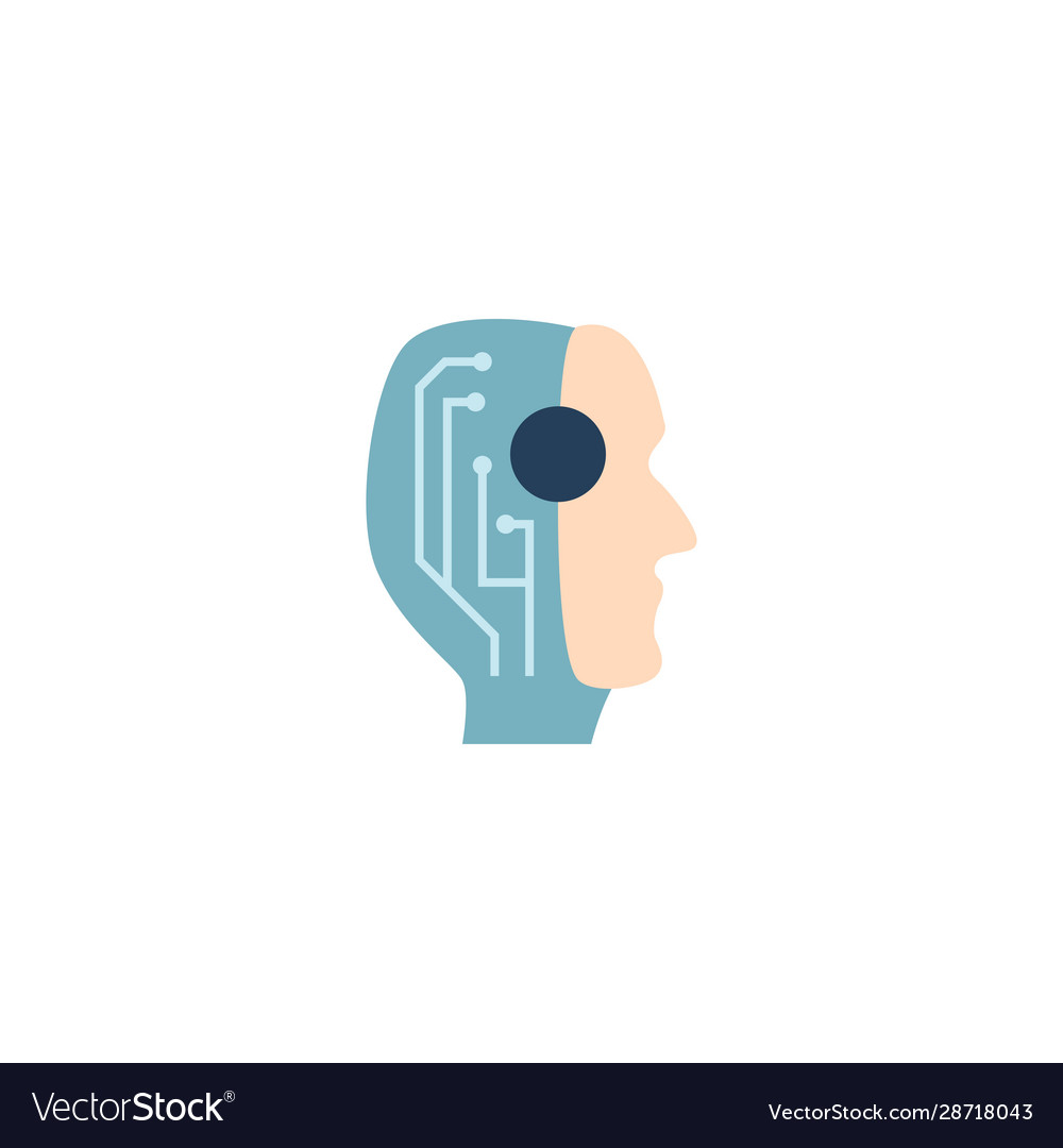 Ai robot creative icon from artificial
