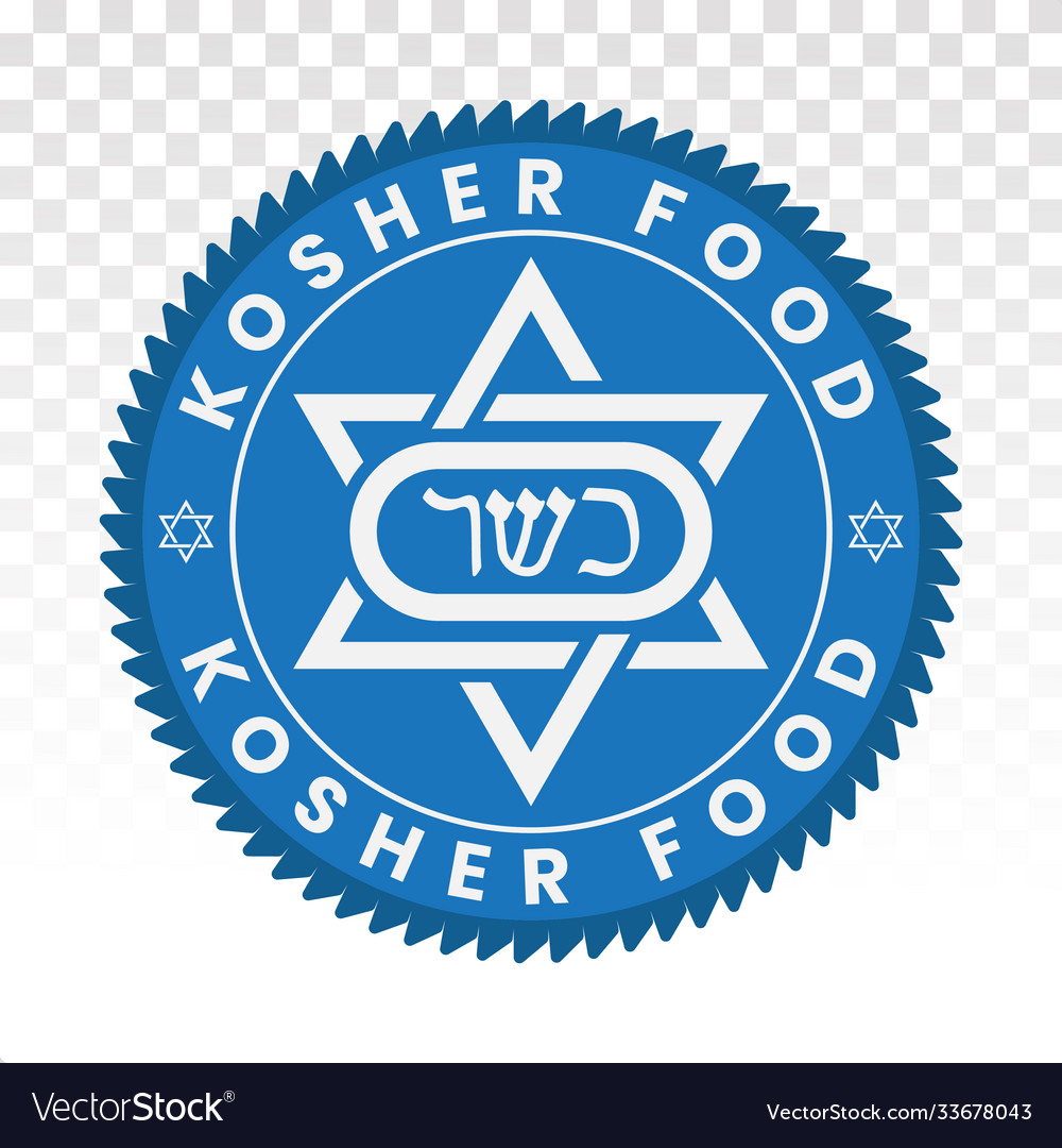 Blue kosher certification foods stamp label