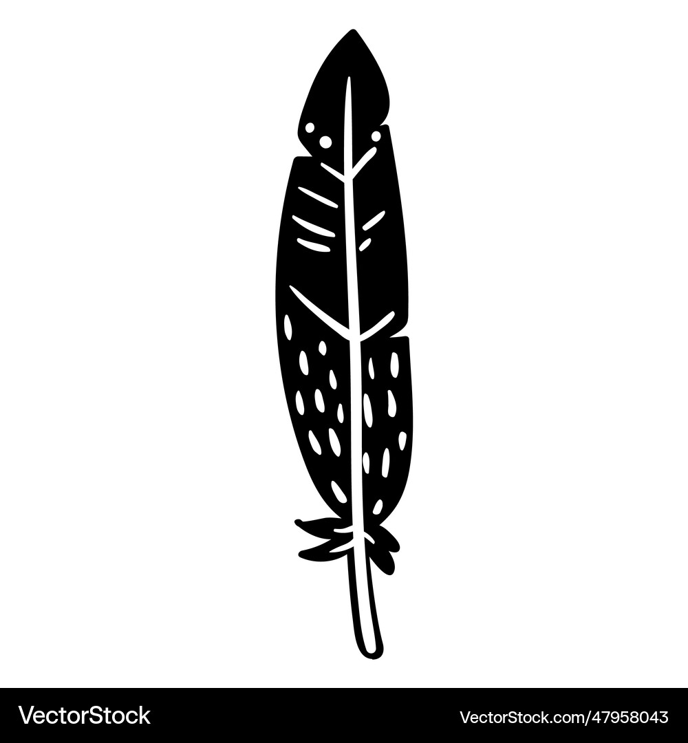 Boho feather indian Royalty Free Vector Image - VectorStock