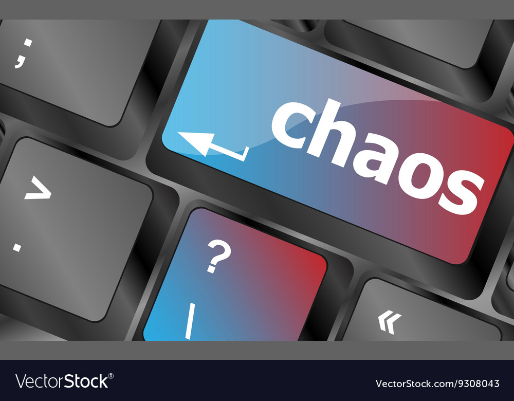 Chaos keys on computer keyboard business concept