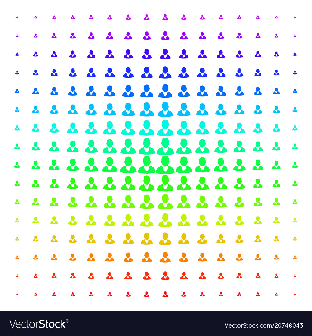 Client shape halftone spectrum pattern vector image Client shape halftone spectrum pattern
