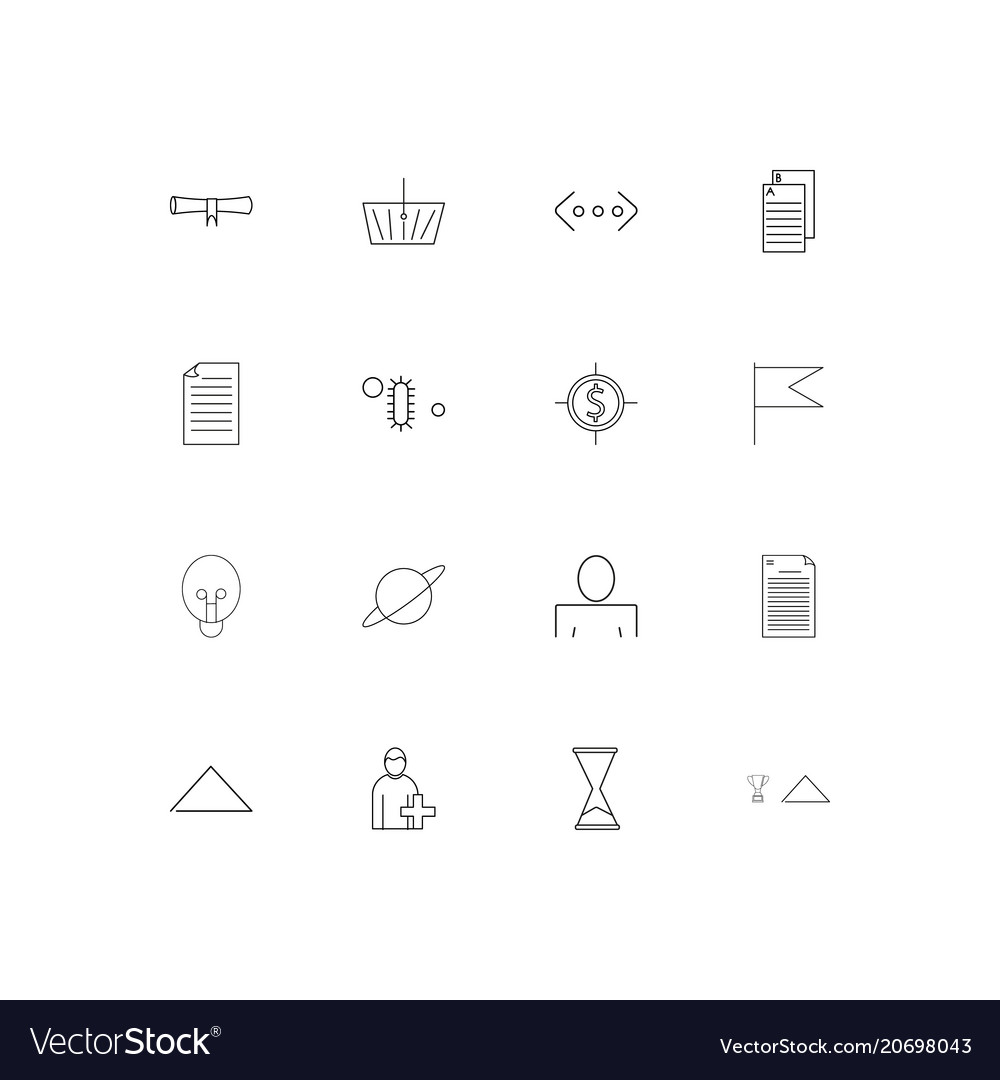 Education and science simple linear icons set