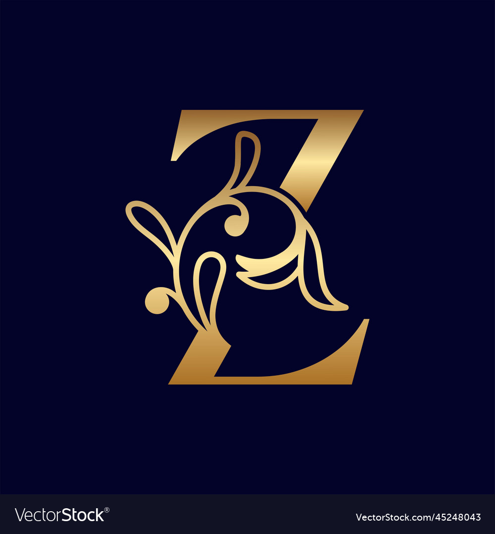 Elegante goldene königliche Schönheit Logo Buchstaben z vector image Elegante goldene königliche Schönheit Logo Buchstaben z