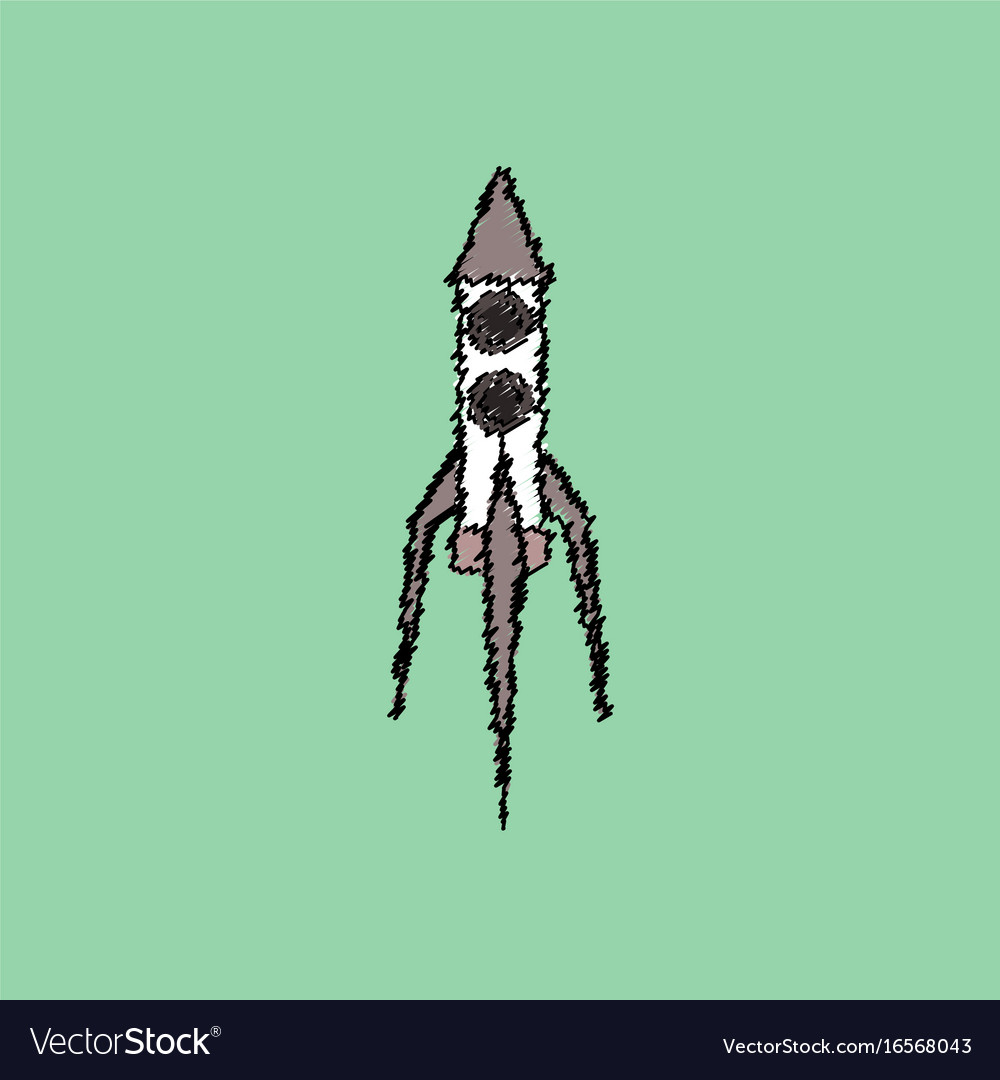 Flat icon design collection space rocket