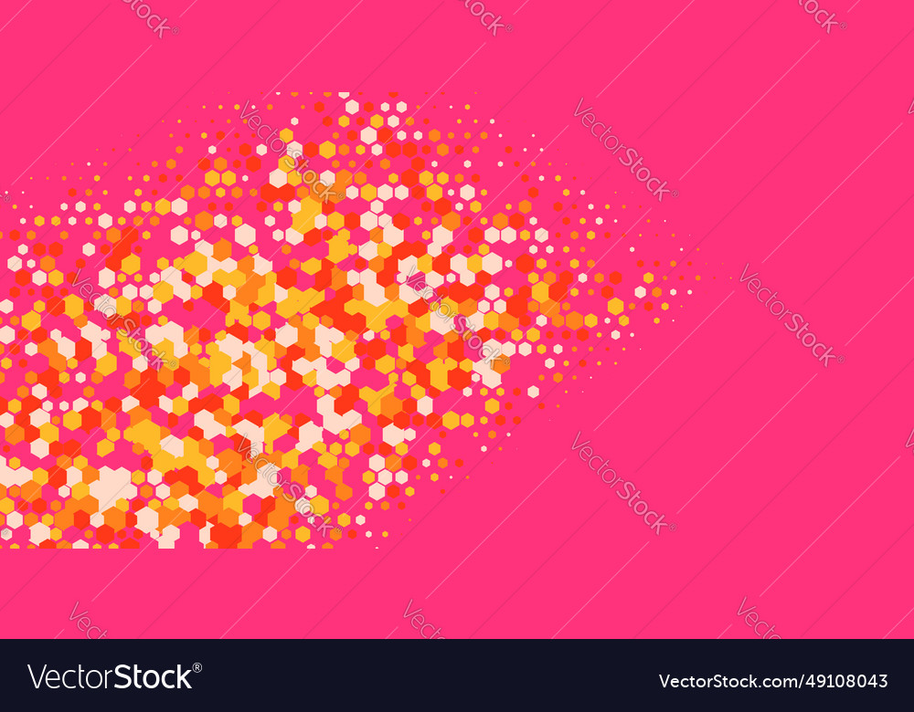 Geometric multi size hexagon with color