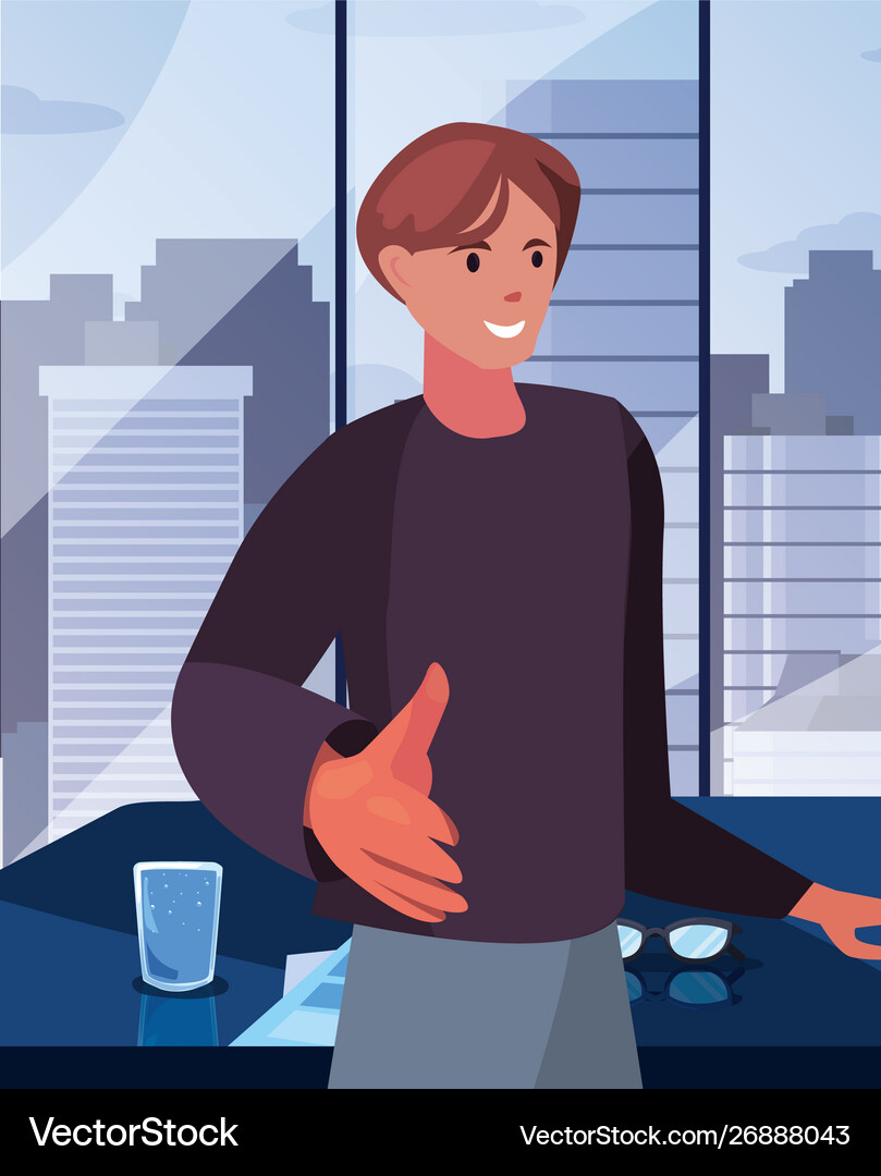 Handshake icon flat design image Royalty Free Vector Image