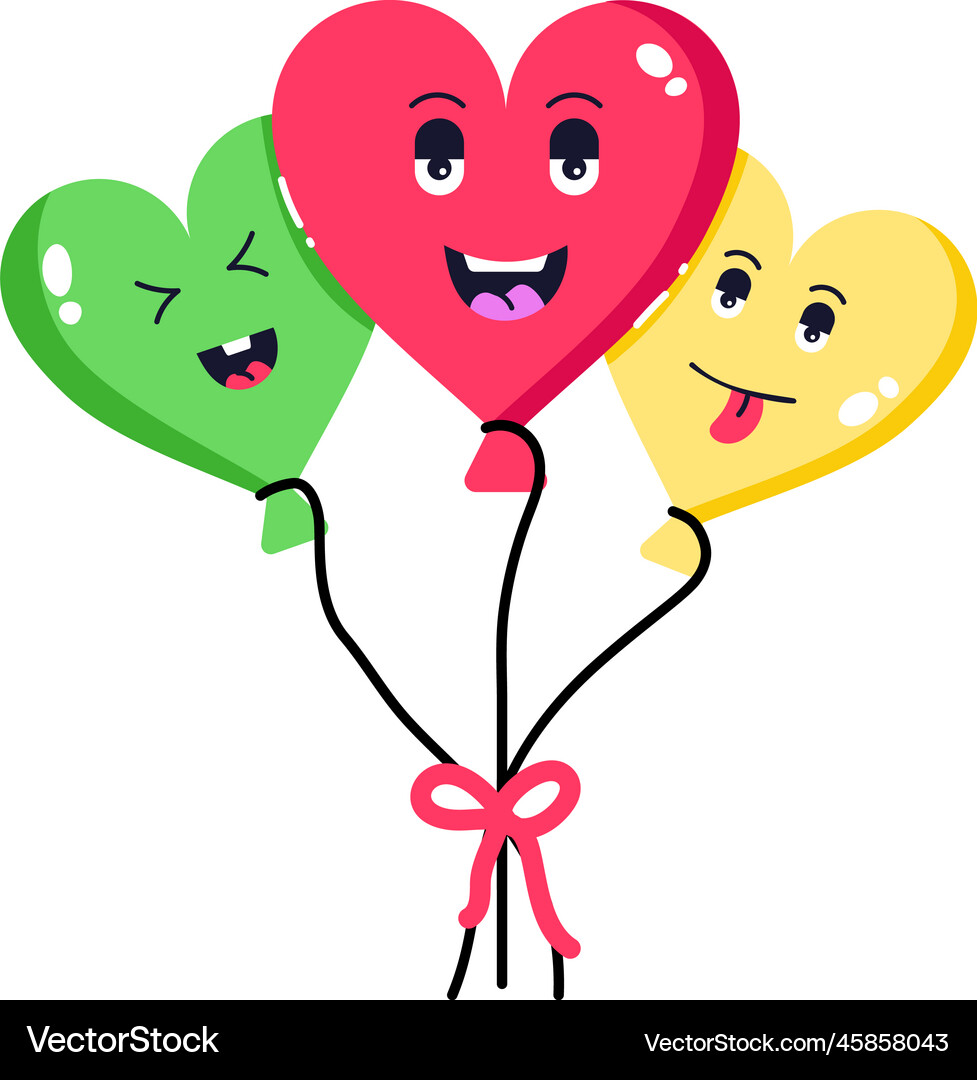 Heart balloons Royalty Free Vector Image - VectorStock