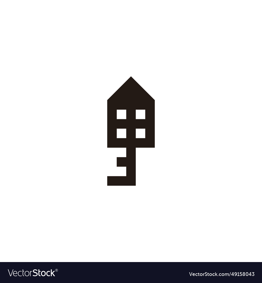 Home key square geometric symbol simple logo Vector Image