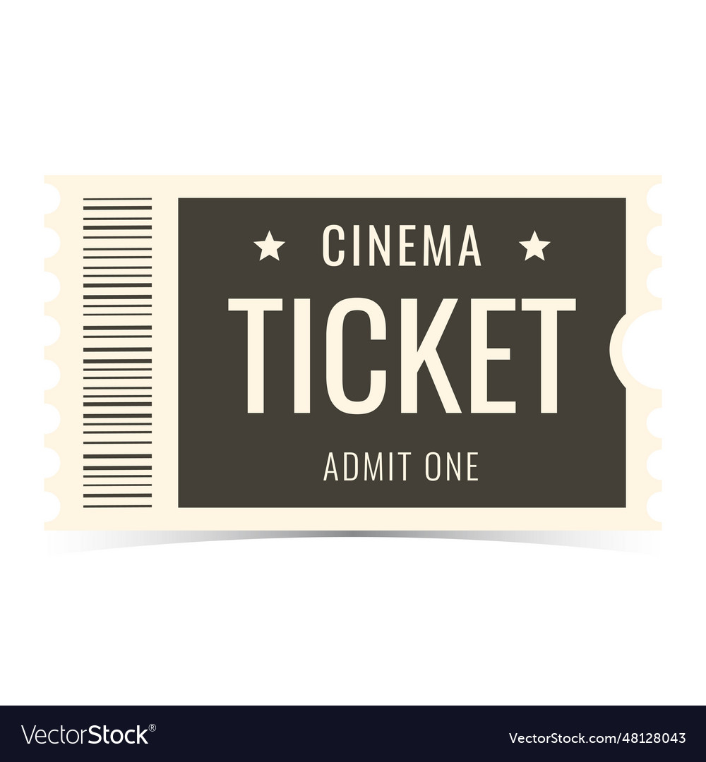 Isolated black cinema ticket Royalty Free Vector Image