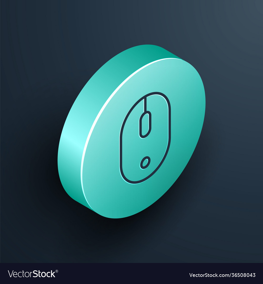 Isometric line computer mouse icon isolated Vector Image Isometric line computer mouse icon isolated