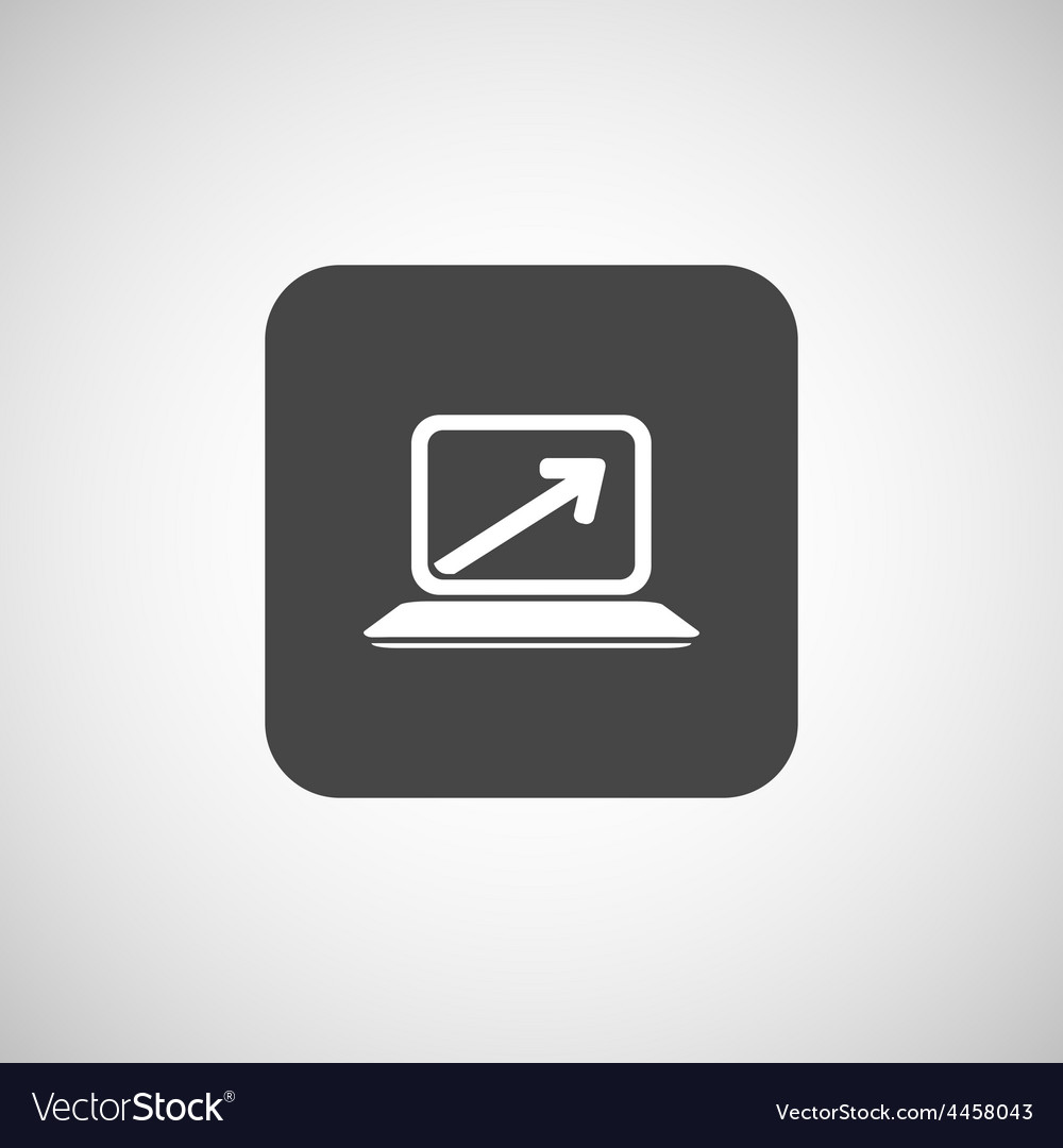 Laptop arrow pointing up from the blank screen
