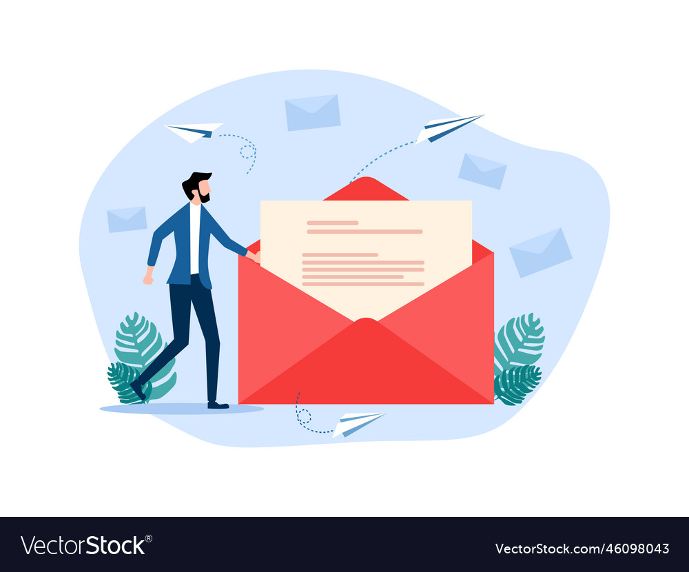 Man with letters sending or messages