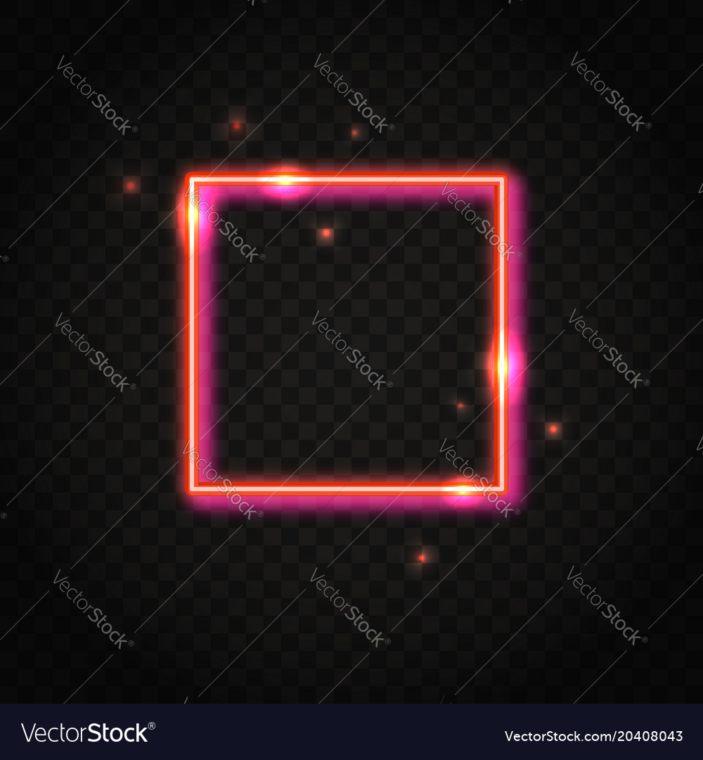 Neon Red Square Frame