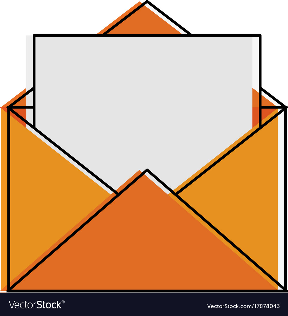 Open message envelope with outcoming document icon