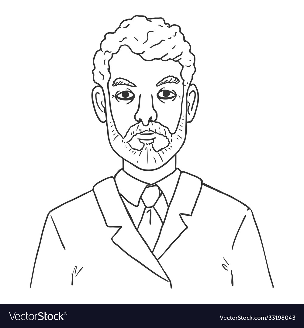 Outline avatar - arabian man in suit