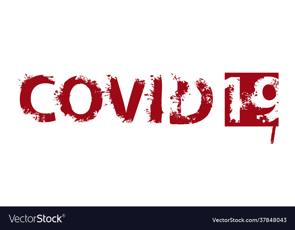 Scary red lettering covid19 19 on a light Vector Image