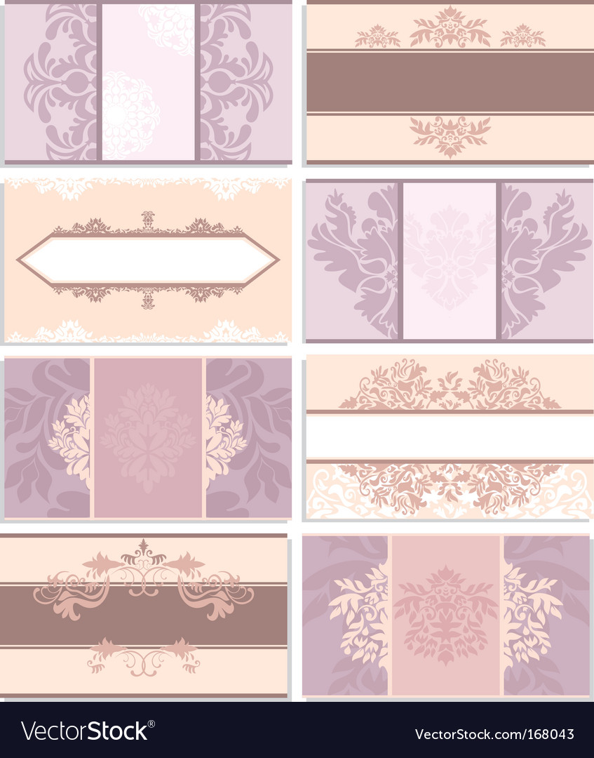 Set Of Cute Business Cards Royalty Free Vector Image Set Of Cute Business Cards Vector Image