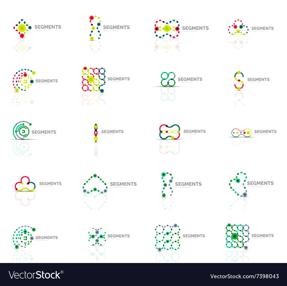 Set of linear abstract logos swirl circle