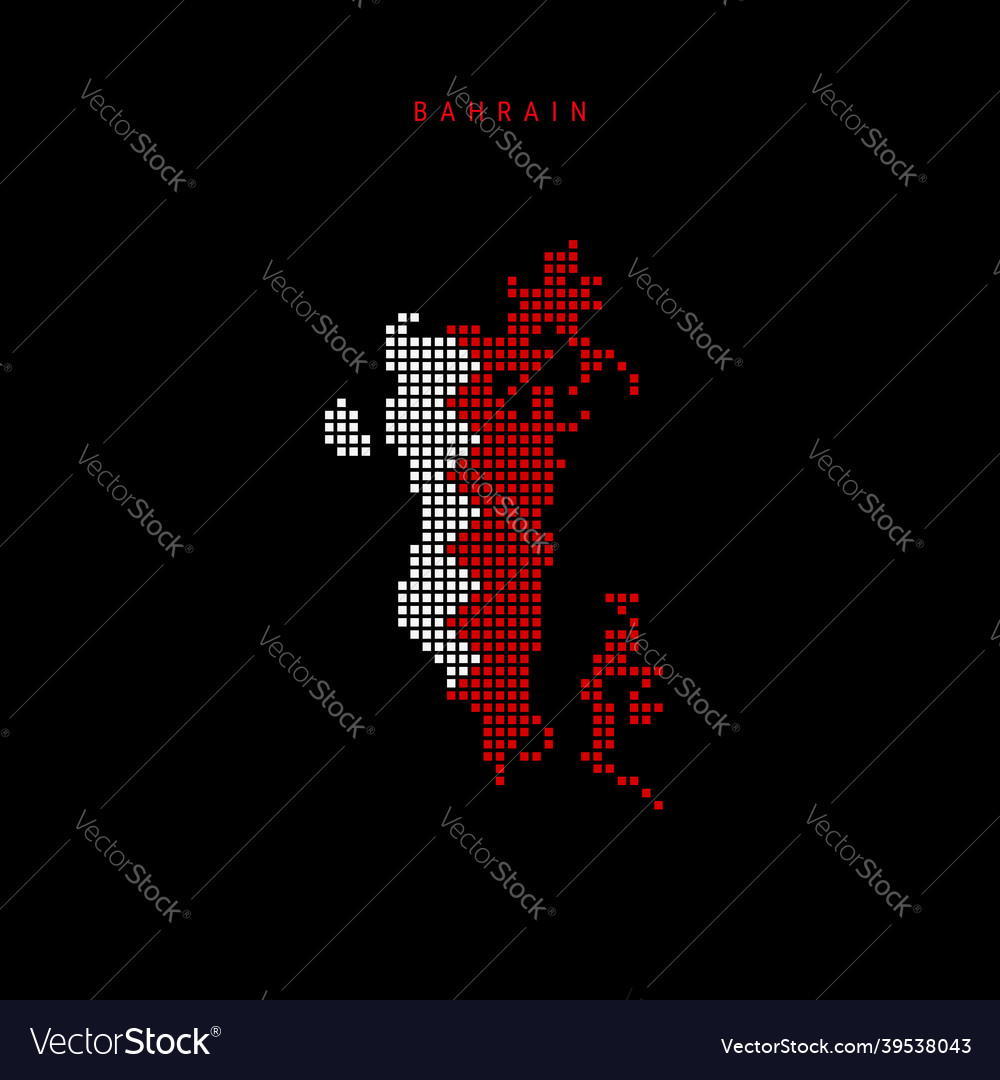 Square dots pattern map of bahrain dotted pixel Vector Image Square dots pattern map of bahrain dotted pixel