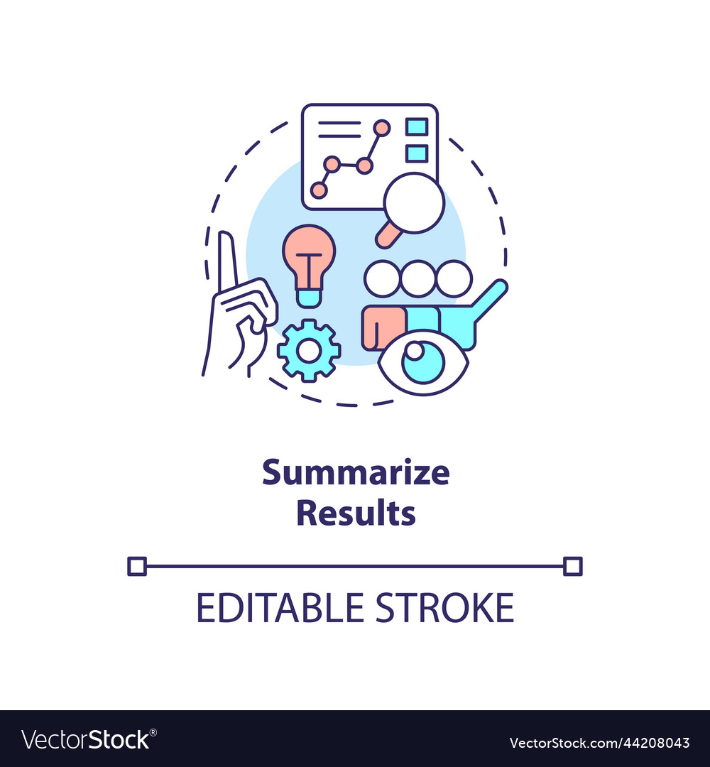 Summarize results concept icon vector image Summarize results concept icon