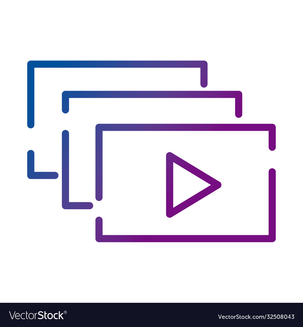 Template with play button video content gradient vector image Template with play button video content gradient