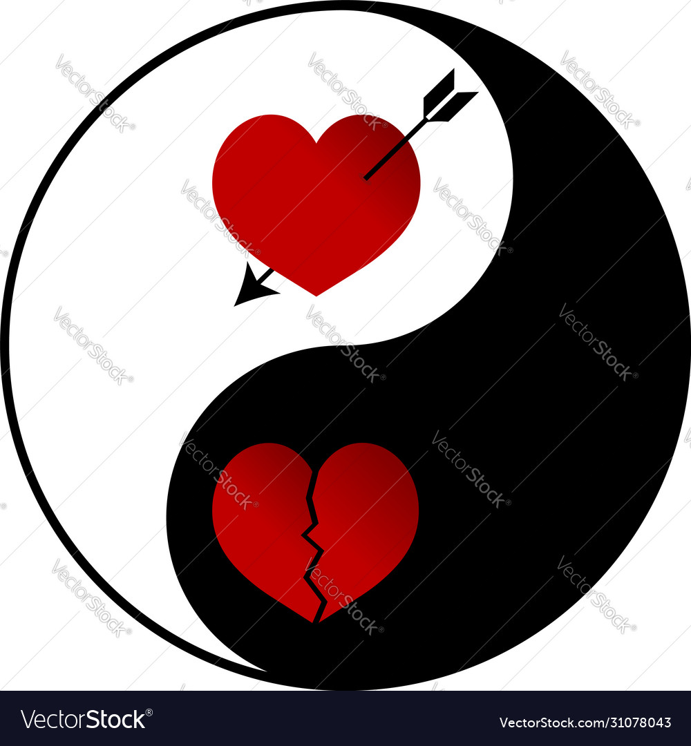 Yin yang - amorousness and broken heart