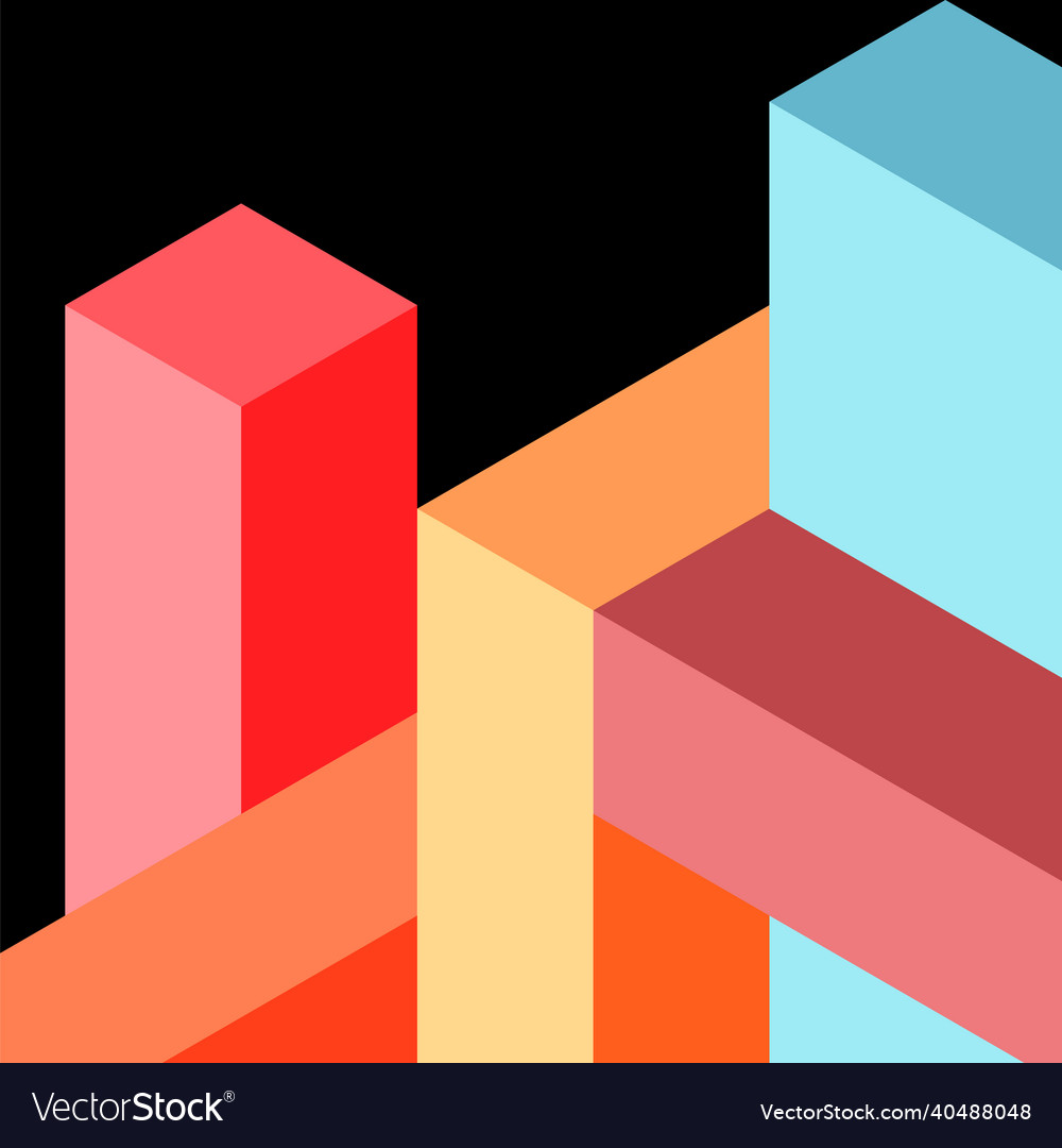 Abstract background 3d cubes cubic elements vector image Abstract background 3d cubes cubic elements