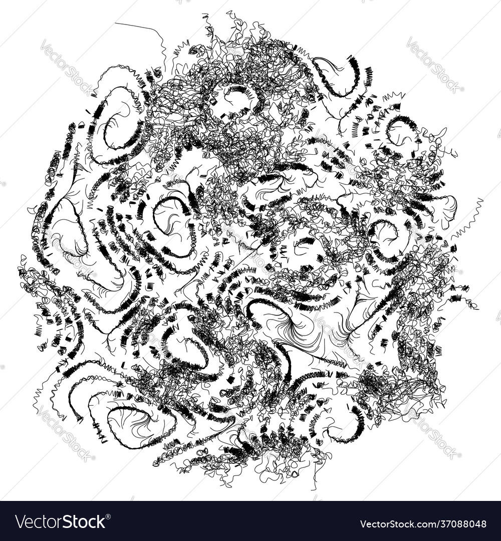 Abstract render random wavy curvy writhe lines vector image Abstract render random wavy curvy writhe lines