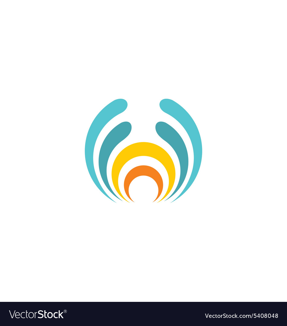 Abstract signal loop round color logo