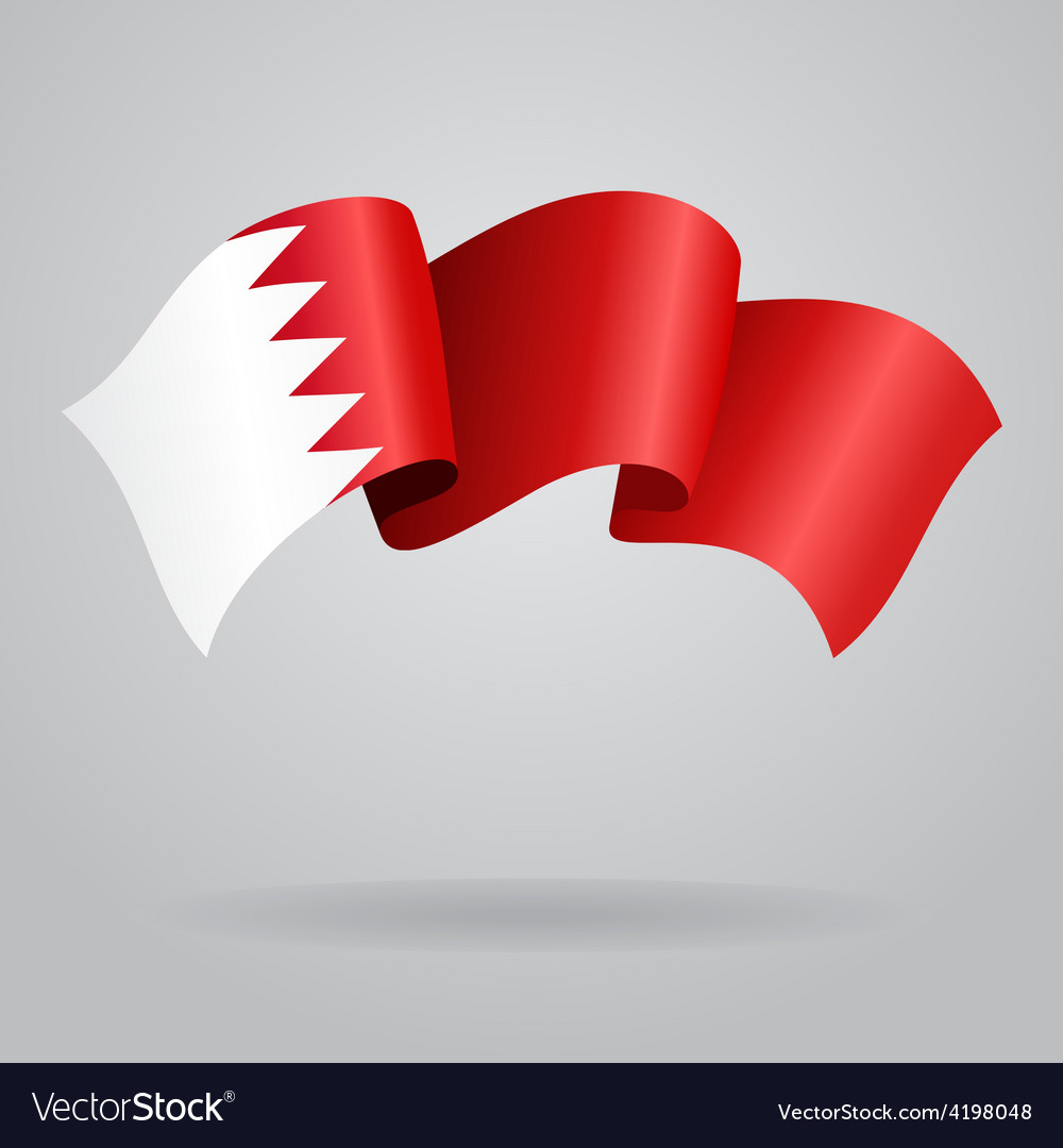 Bahrain Waving Flag Royalty Free Vector Image Vectorstock