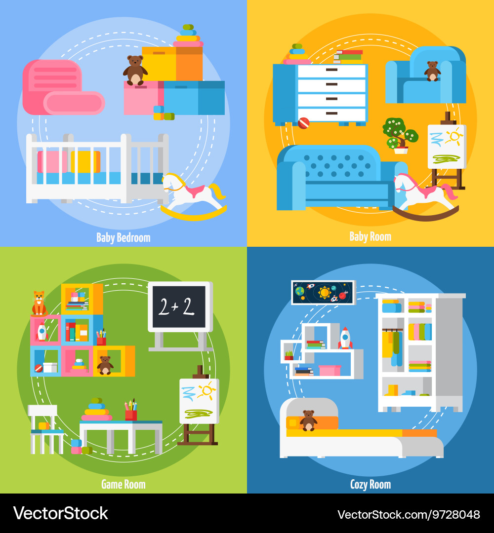 Baroom flat 2x2 design concept Royalty Free Vector Image