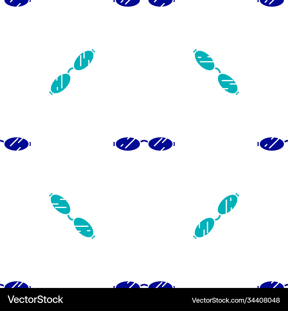 Blue eyeglasses icon isolated seamless pattern Vector Image