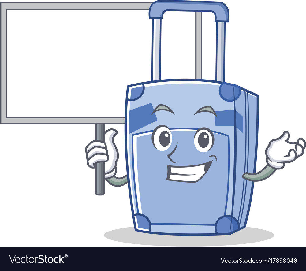 Bring board suitcase character cartoon style Vector Image