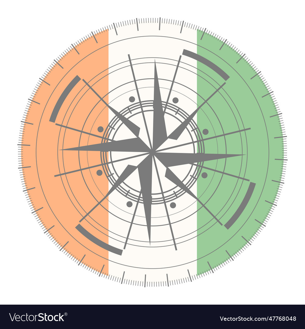 Compass symbol on geometry pattern and national