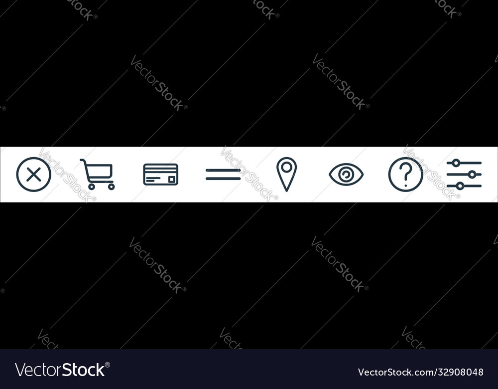 Ecommerce starter pack line icons linear set vector image Ecommerce starter pack line icons linear set