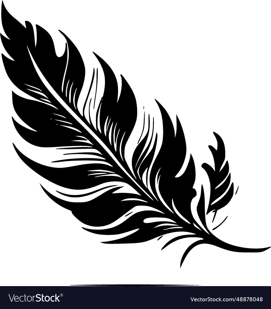 Feathers - black and white Royalty Free Vector Image