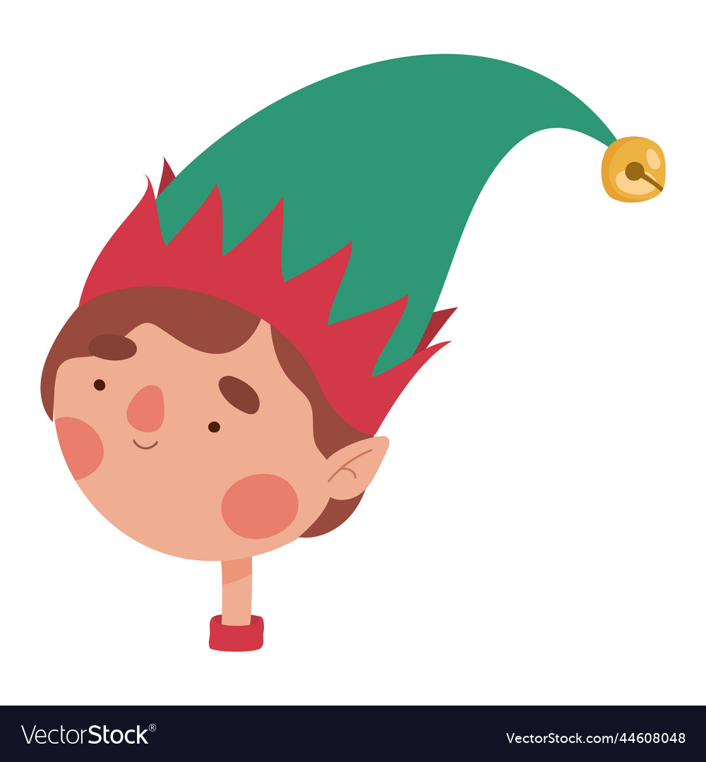 Happy elfman face Royalty Free Vector Image - VectorStock