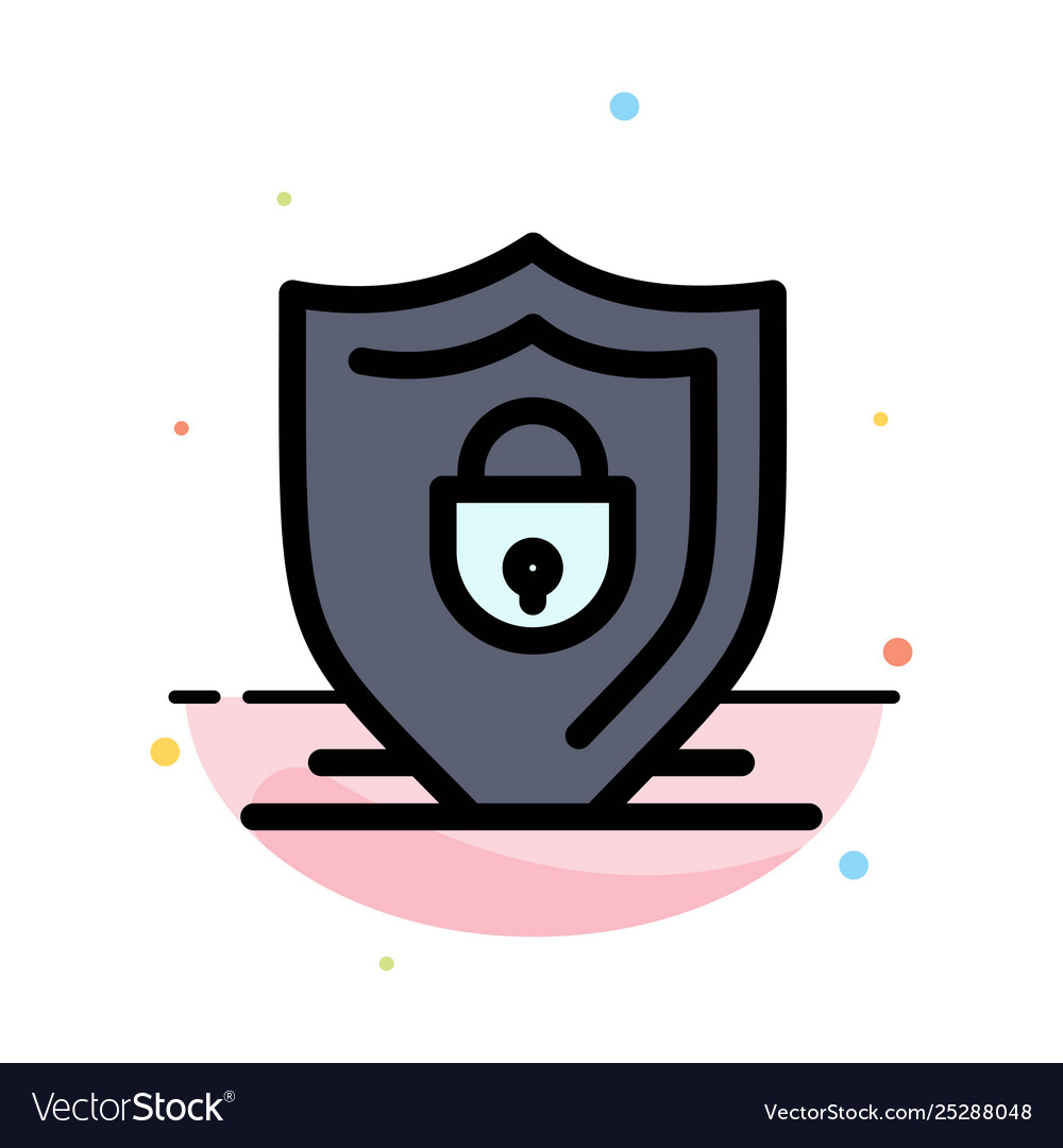Internet shield lock security abstract flat color Vector Image Internet shield lock security abstract flat color