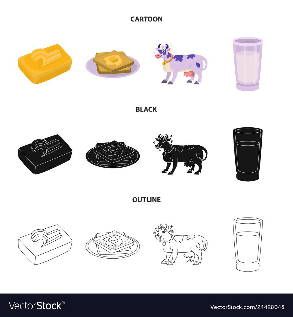 Isolated object of creamy and product symbol set vector image Isolated object of creamy and product symbol set