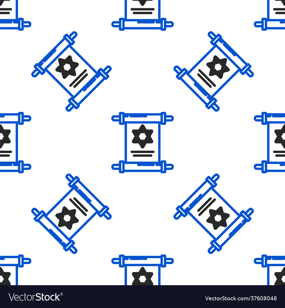 Line torah scroll icon isolated seamless pattern Vector Image Line torah scroll icon isolated seamless pattern