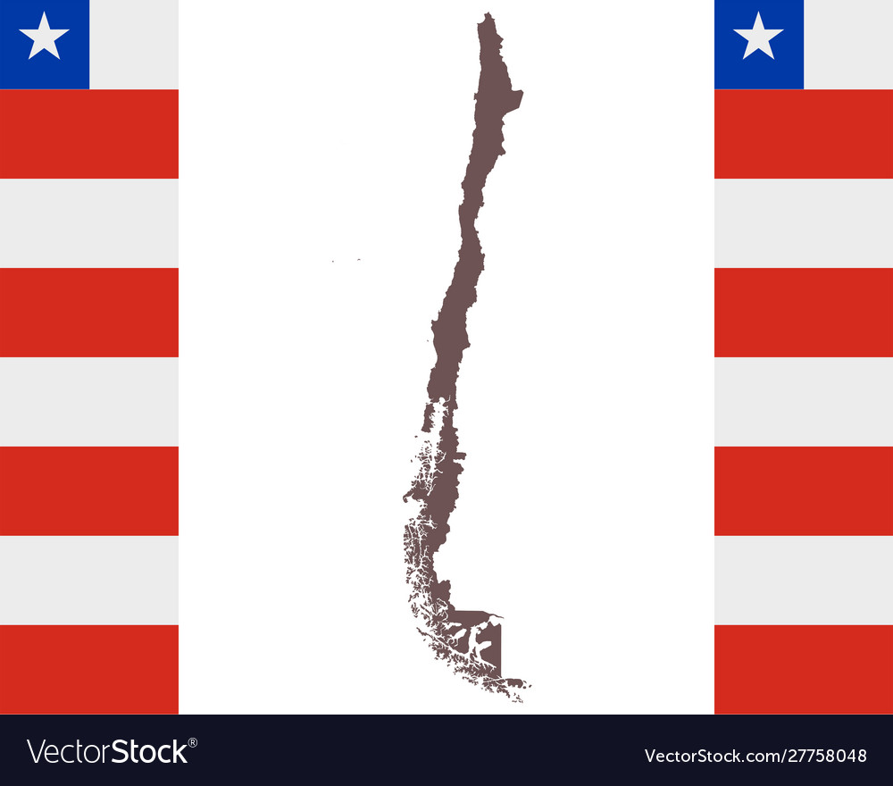 Map chile on background with flag