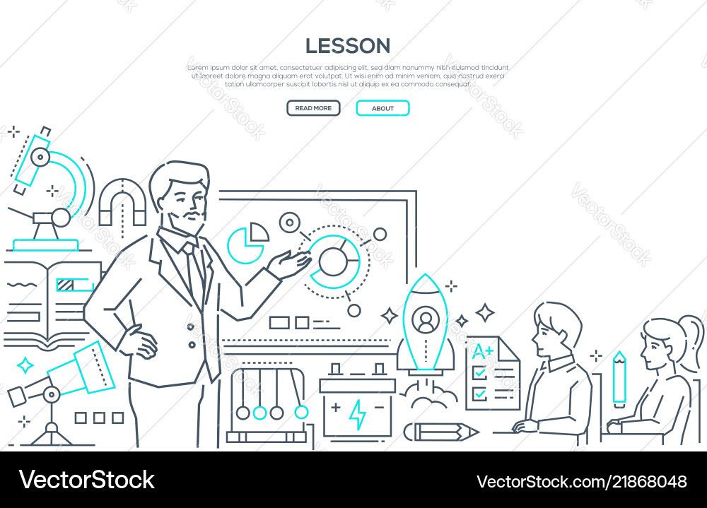 Physics Lesson Modern Line Design Style Banner Vector Image
