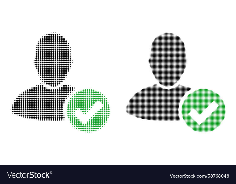 Pixel halftone valid user icon
