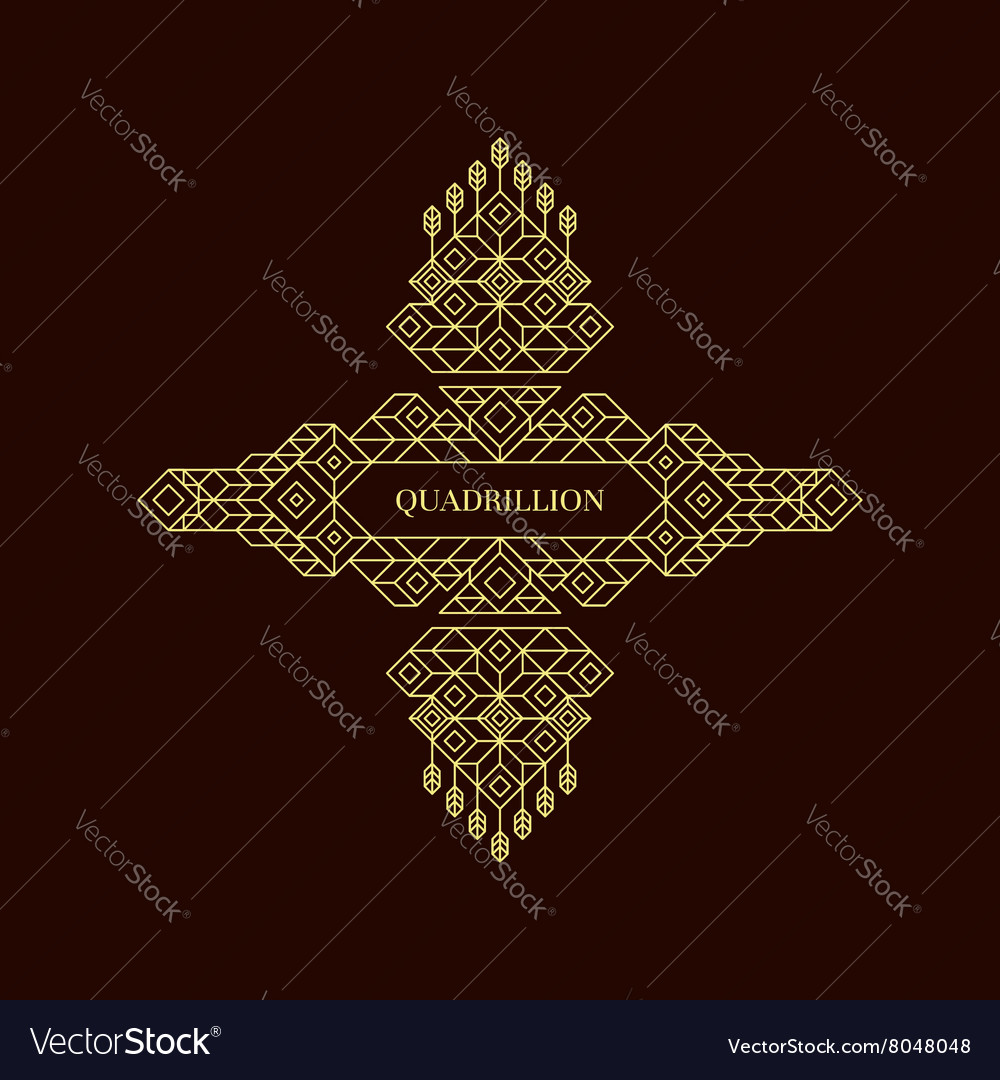 Retro frame with place for text line art design