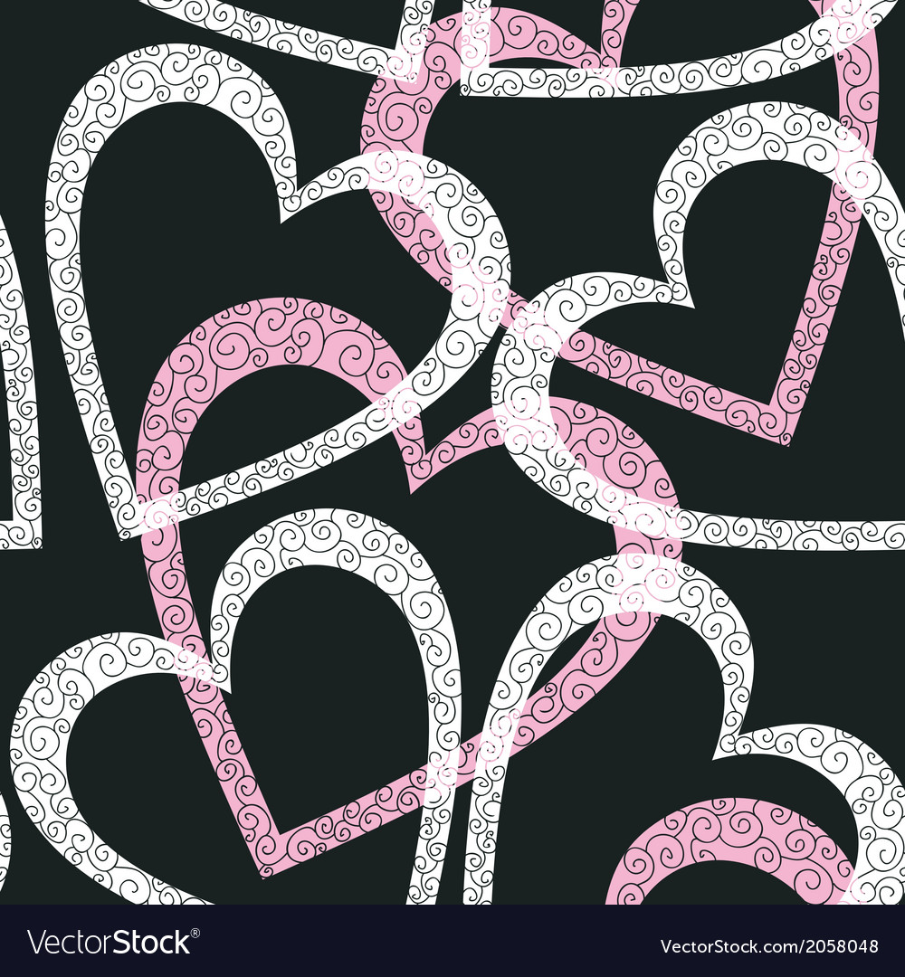 Romantic seamless pattern with hearts