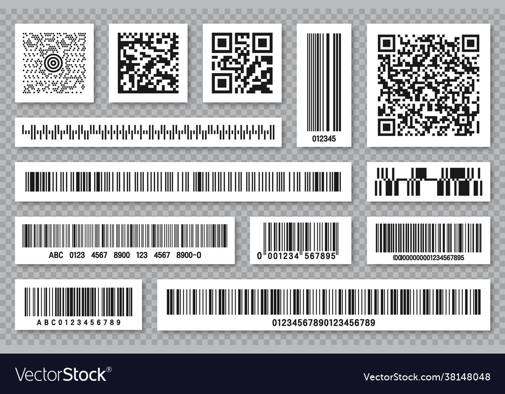 Set product barcodes and qr codes Royalty Free Vector Image