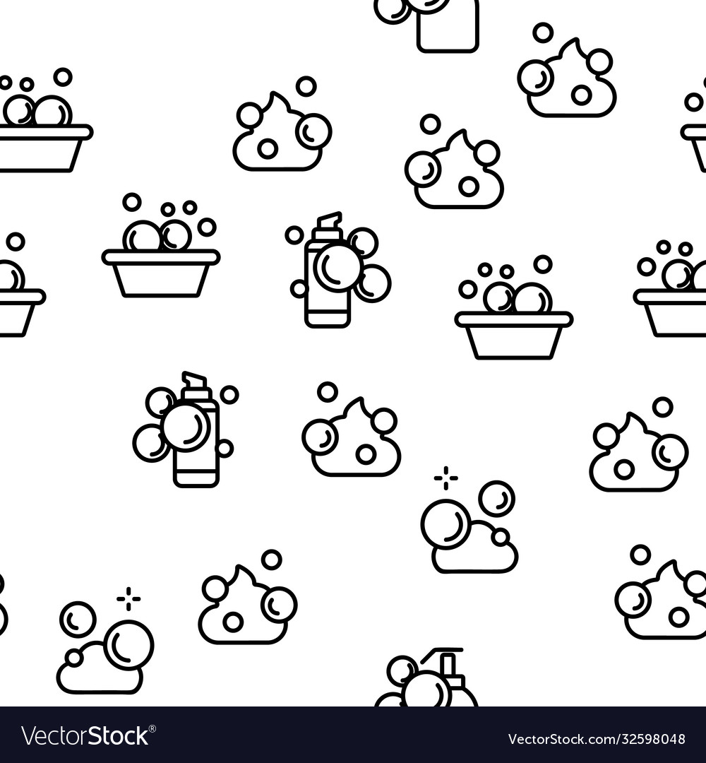 Soap bubbles and foam seamless pattern vector image Soap bubbles and foam seamless pattern